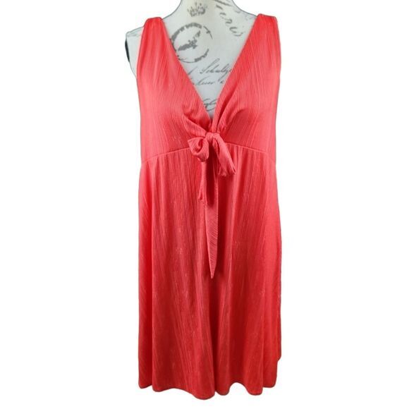 Zara‎ NWOT Sleeveless Front Knot Dress in Red Medium - Picture 1 of 6